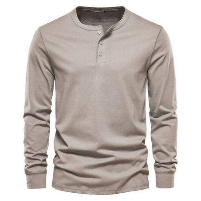 Christopher | Elegante camisa henley de manga larga para hombre