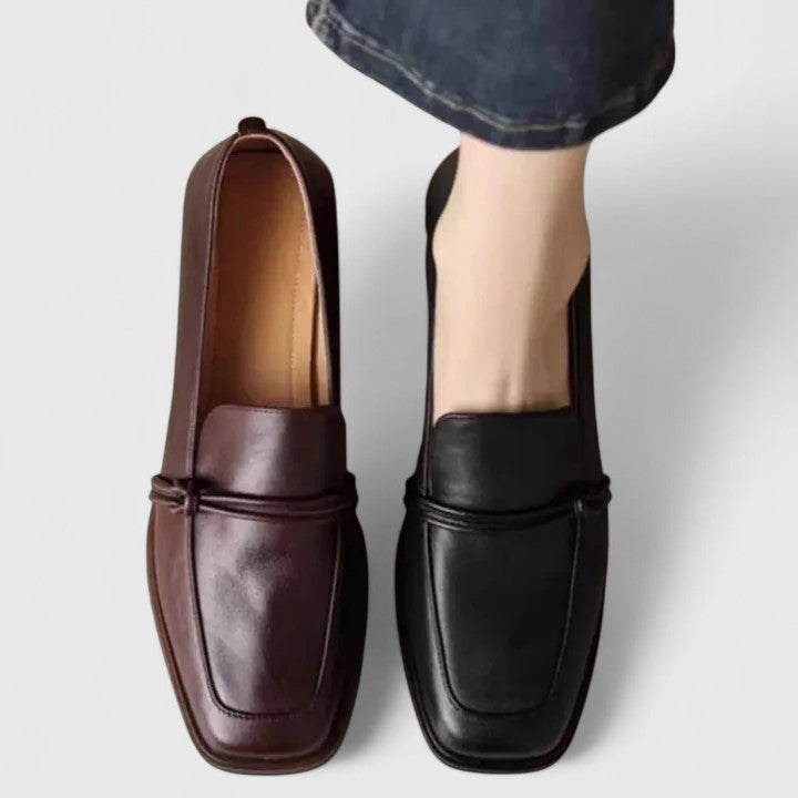 Retro Elegance Square Toe Loafers