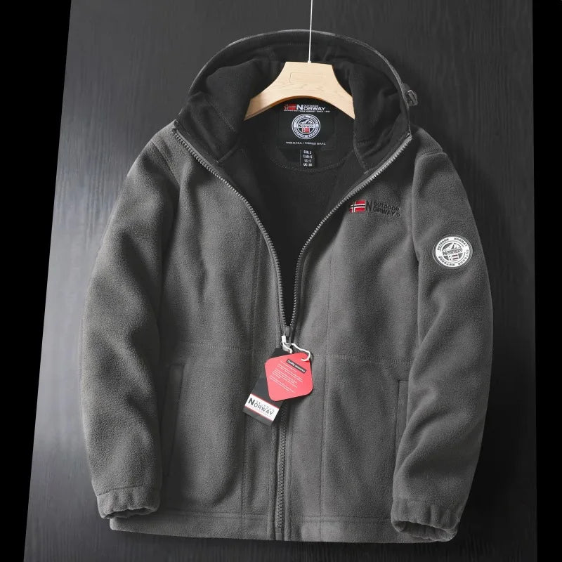 Men’s Outdoor Warm Hooded Fleece Jacket