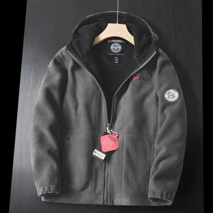 Harold | Chaqueta polar cálida con capucha para exteriores para hombre