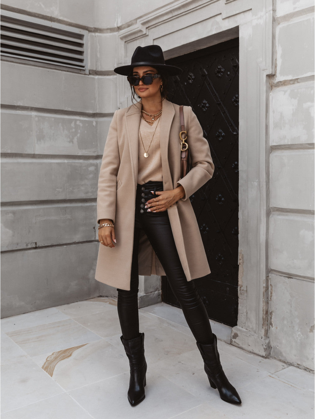 Alexis | Abrigo largo cruzado de moda para mujer