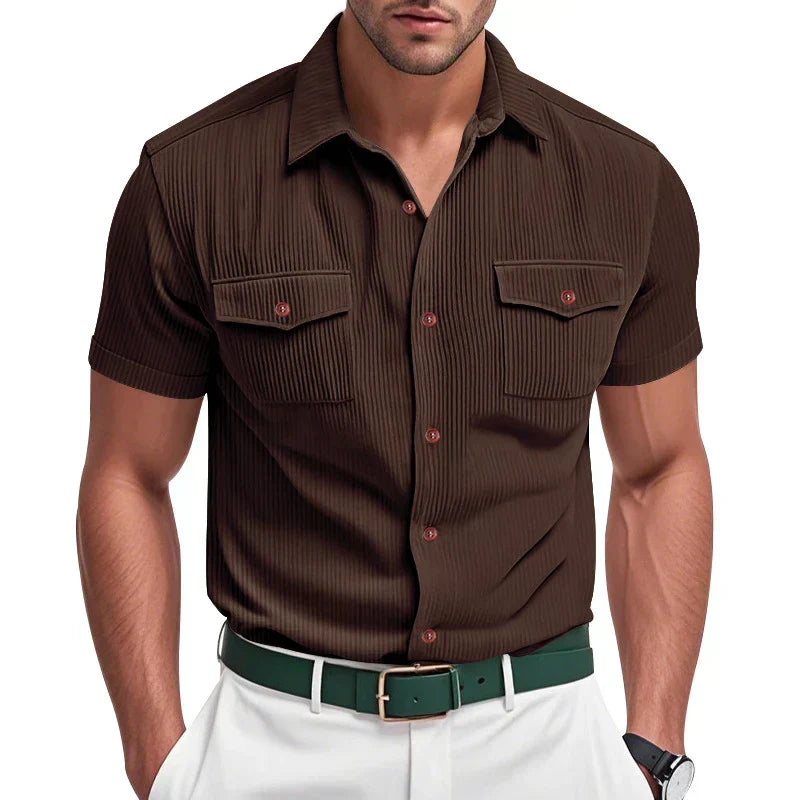 Textured Button-Up Shirt