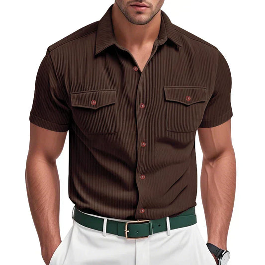 Textured Button-Up Shirt