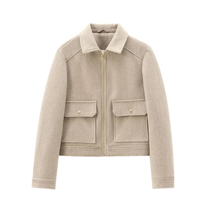 Jazmín | Chaqueta informal con bolsillo frontal y cremallera para mujer