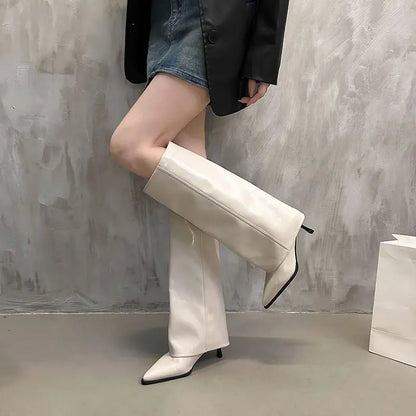 Morgan | Botas altas de cuero con hebilla para mujer