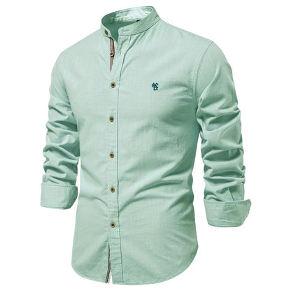 Rollán | Camisa de manga larga con cuello mandarín 