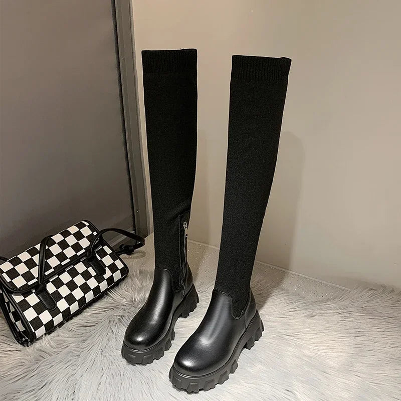 Women’s Knee-High Boots with Chunky Sole
