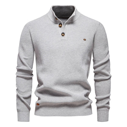 Stylish Men's Sweater with Button Design