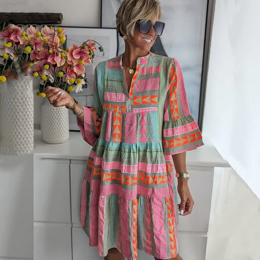 Lucy | Vestido midi fluido estampado