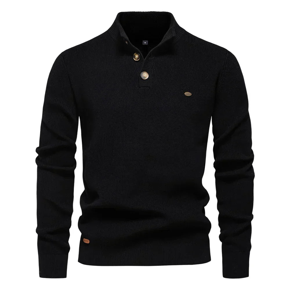 Stylish Men's Sweater with Button Design