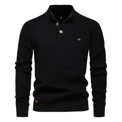 Stylish Men's Sweater with Button Design