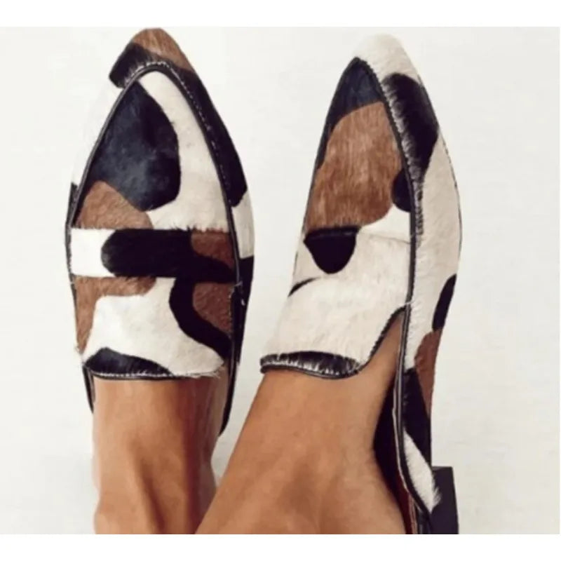 Marie - Orthopedic Real Leather Loafers (cow pattern)