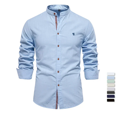 Rollán | Camisa de manga larga con cuello mandarín 