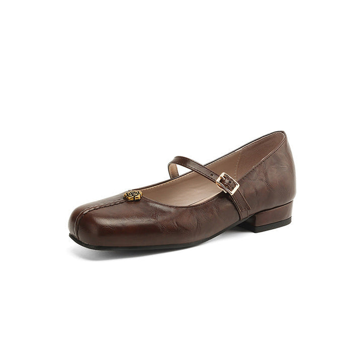 Women’s Spring Strap Real Leather Ballet Flats