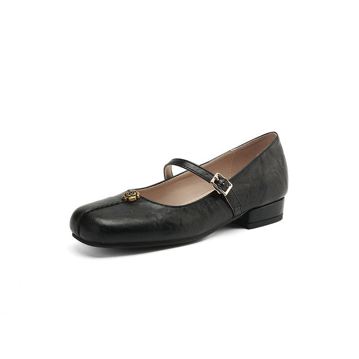 Women’s Spring Strap Real Leather Ballet Flats