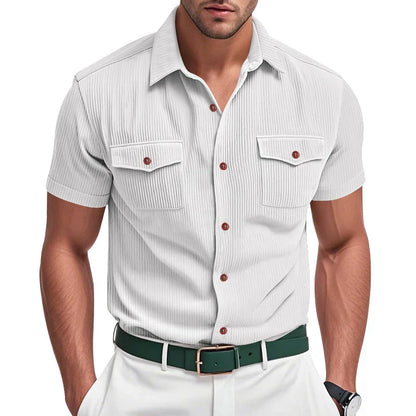 Textured Button-Up Shirt