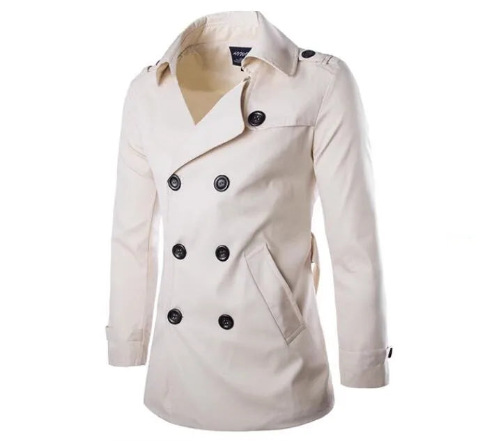 Men’s Slim Fit Mid-Length Trench Coat