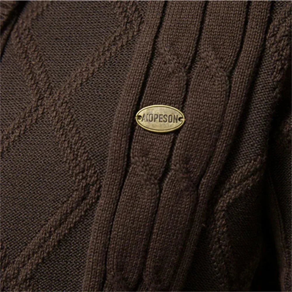 Men's Cardigan with Button Placket