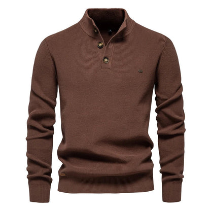 Stylish Men's Sweater with Button Design