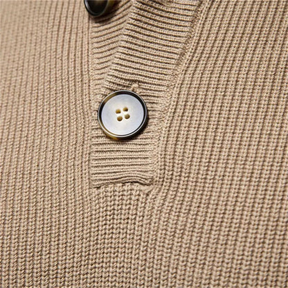Stylish Men's Sweater with Button Design