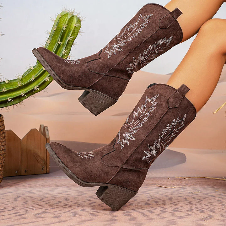 Women’s Leather Knee-High Boots with Heels