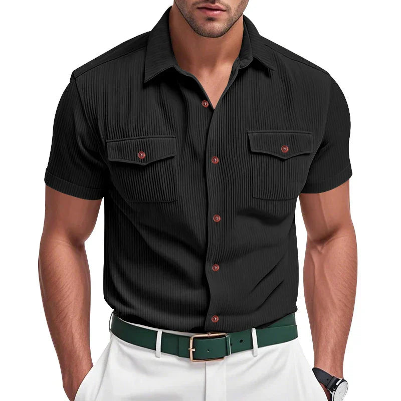 Textured Button-Up Shirt