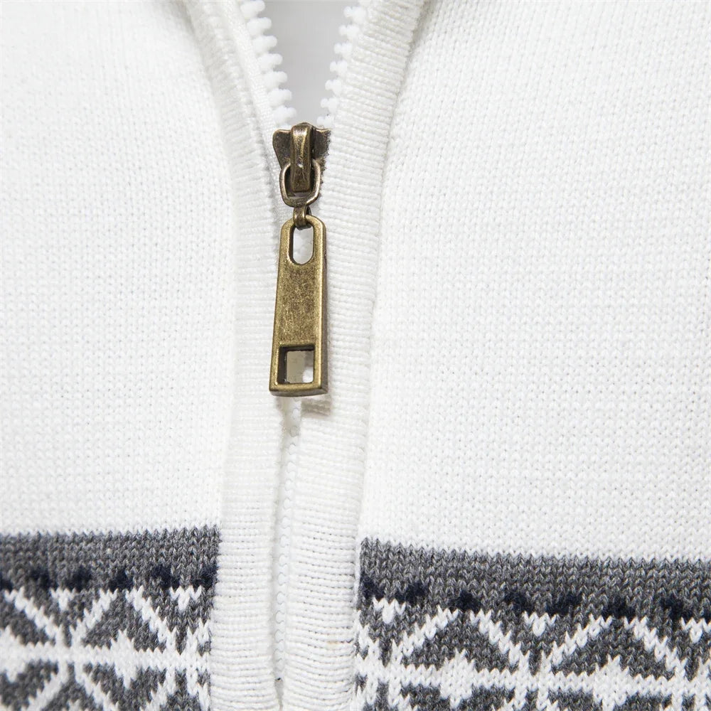 Henry™ - Elegante suéter Fair Isle con media cremallera