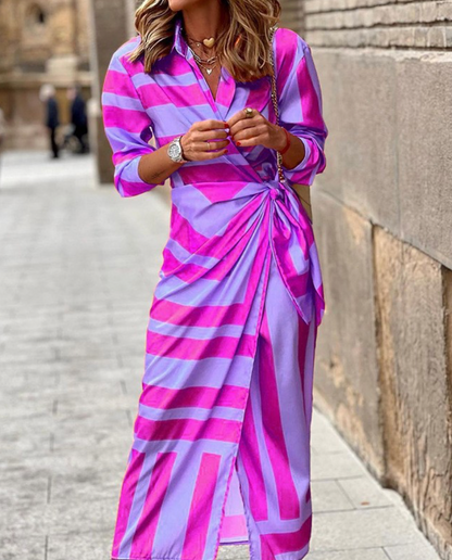 Elvina - Vestido cruzado estampado