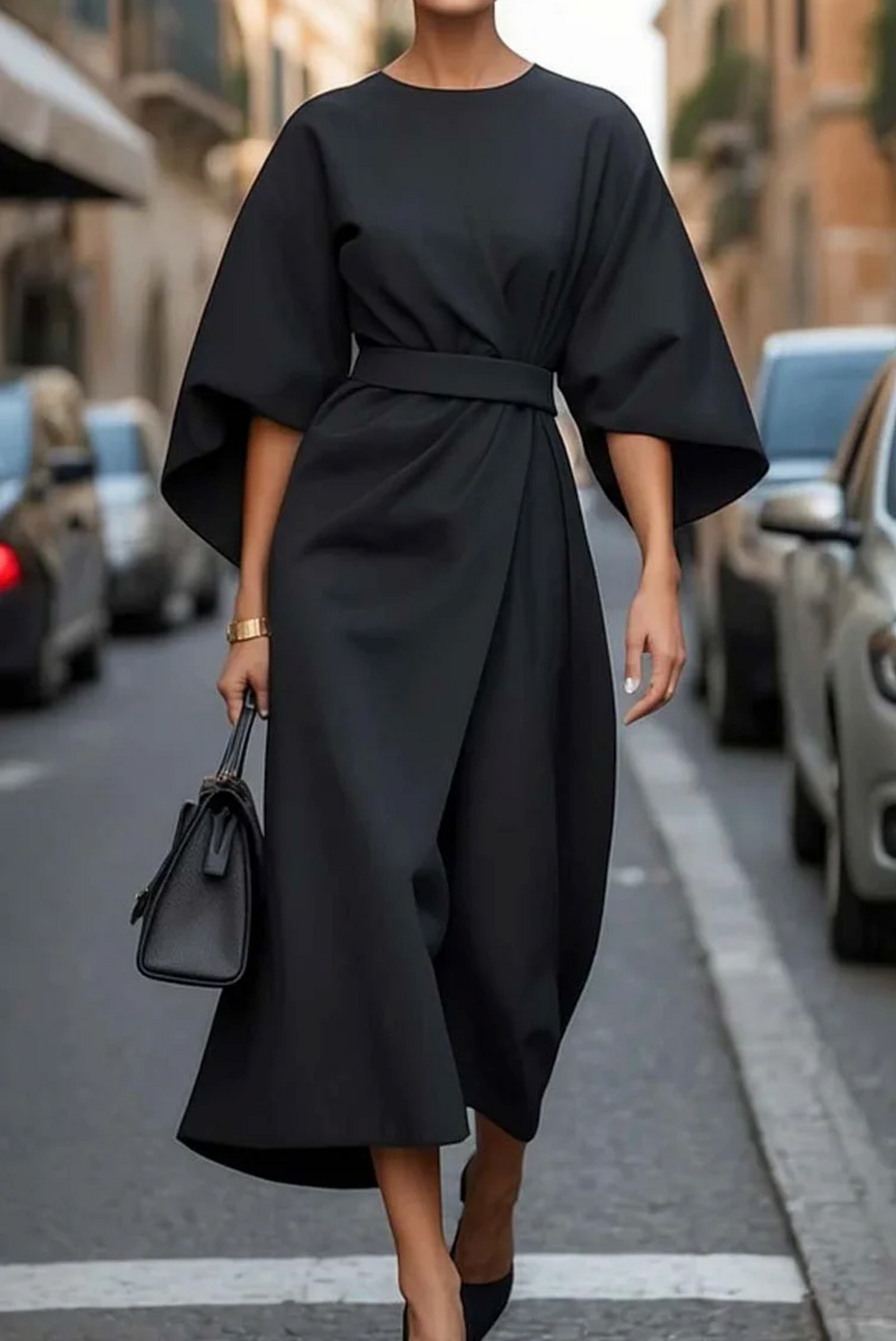 Elegant Lantern Sleeve Dress