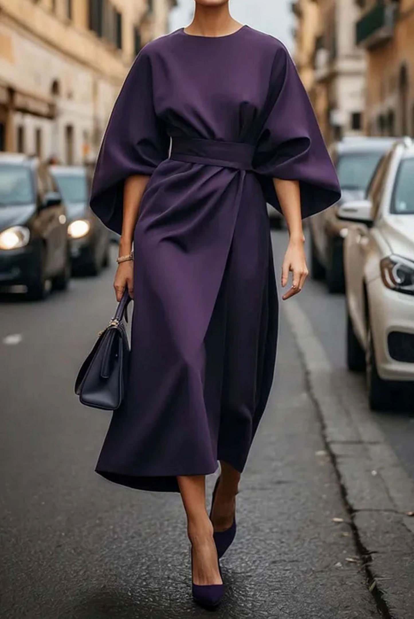 Elegant Lantern Sleeve Dress