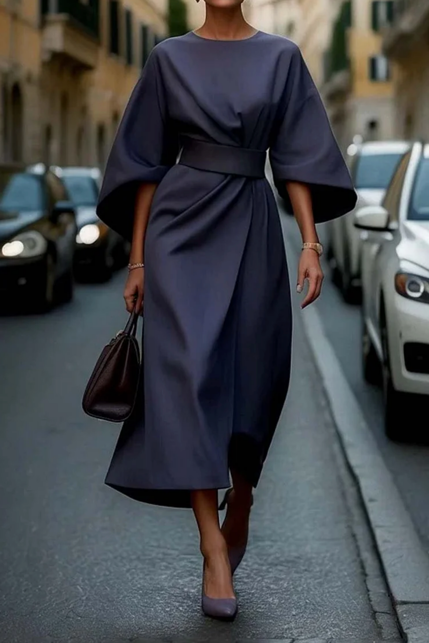 Elegant Lantern Sleeve Dress