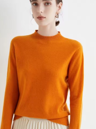 Comfortable Wool Sweater with High Collar
