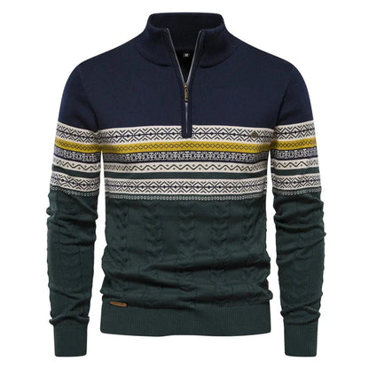 Henry™ - Elegante suéter Fair Isle con media cremallera