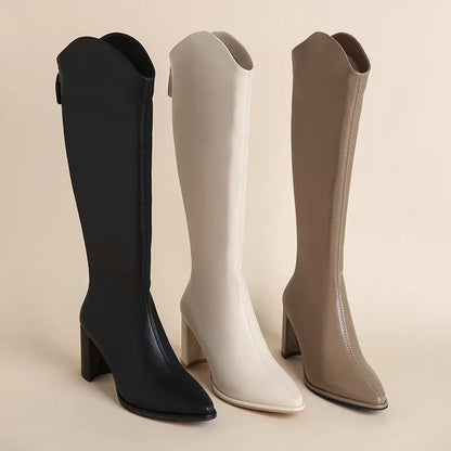Claire | Women's Knee-High Heeled Boots