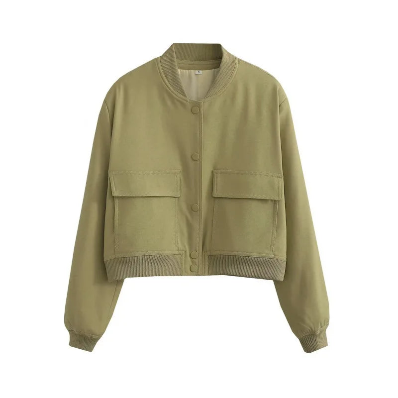 Clara | Chaqueta bomber informal con bolsillo frontal para mujer