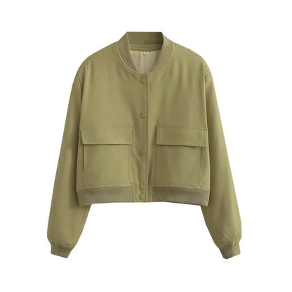Clara | Chaqueta bomber informal con bolsillo frontal para mujer