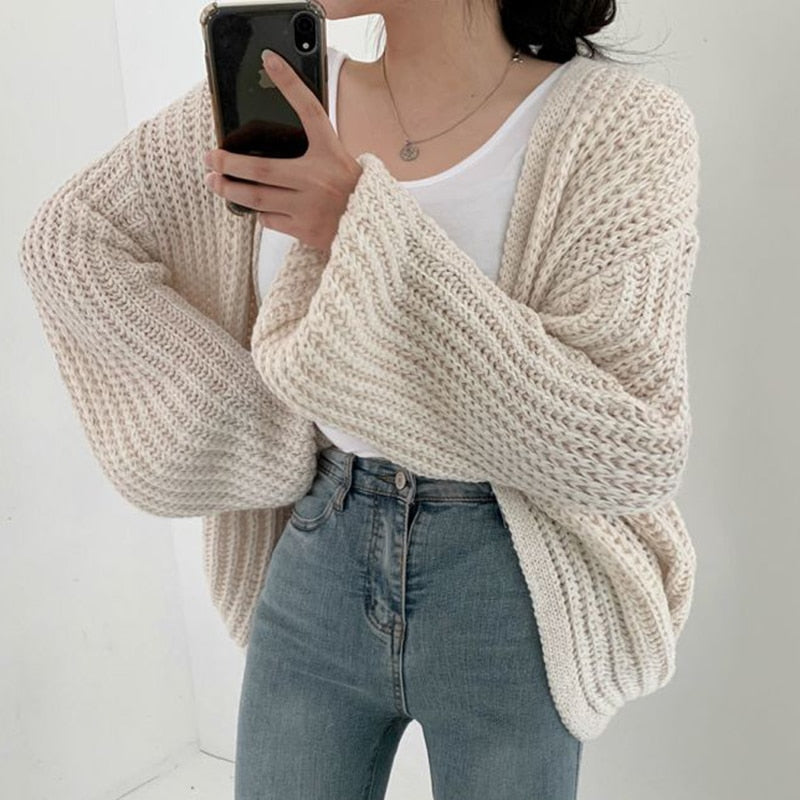 Daisy | Suéter informal de punto extragrande con frente abierto para mujer
