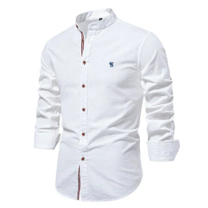 Rollán | Camisa de manga larga con cuello mandarín 