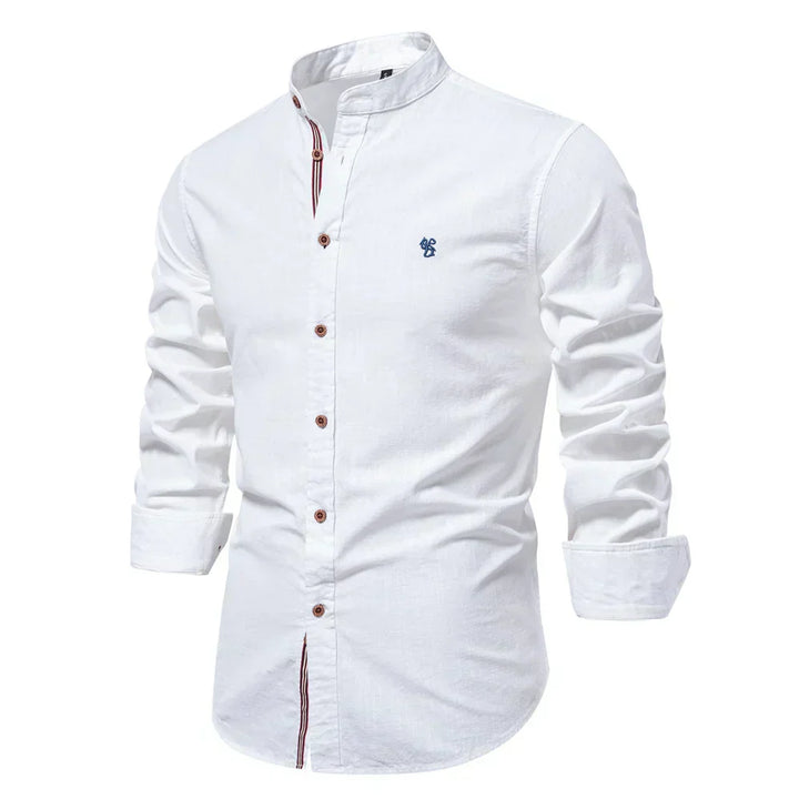 Mandarin Collar Long Sleeve Shirt