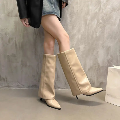 Morgan | Botas altas de cuero con hebilla para mujer