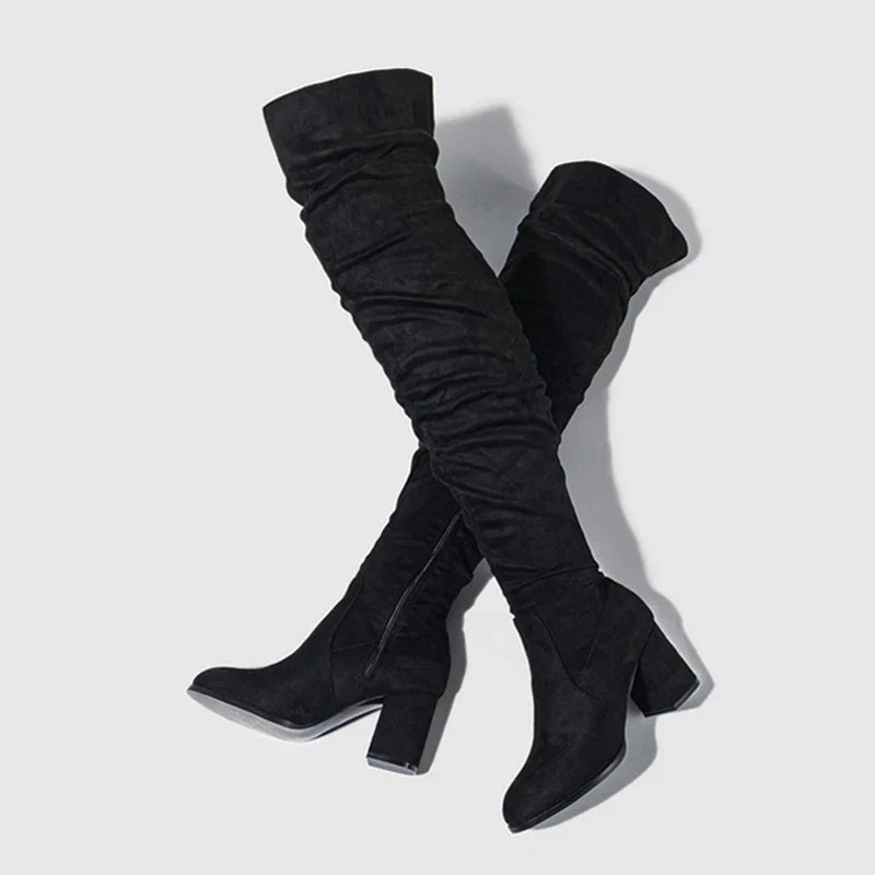 Stylish Over-the-Knee Women's Heeled Boots