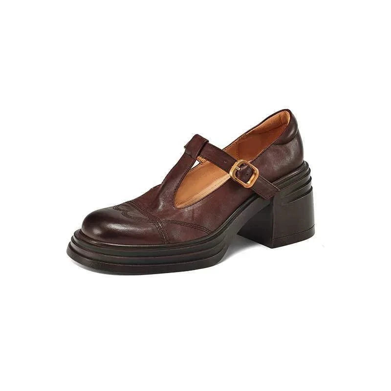 Madison | Zapatos clásicos de cuero con tira en T para mujer