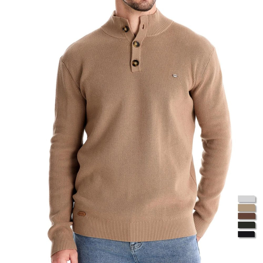 Stylish Men's Sweater with Button Design