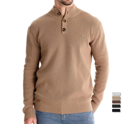 Stylish Men's Sweater with Button Design
