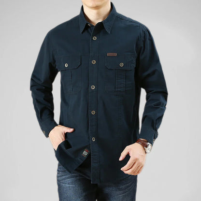 Gavin | Camisa de trabajo utilitaria con bolsillos para hombre