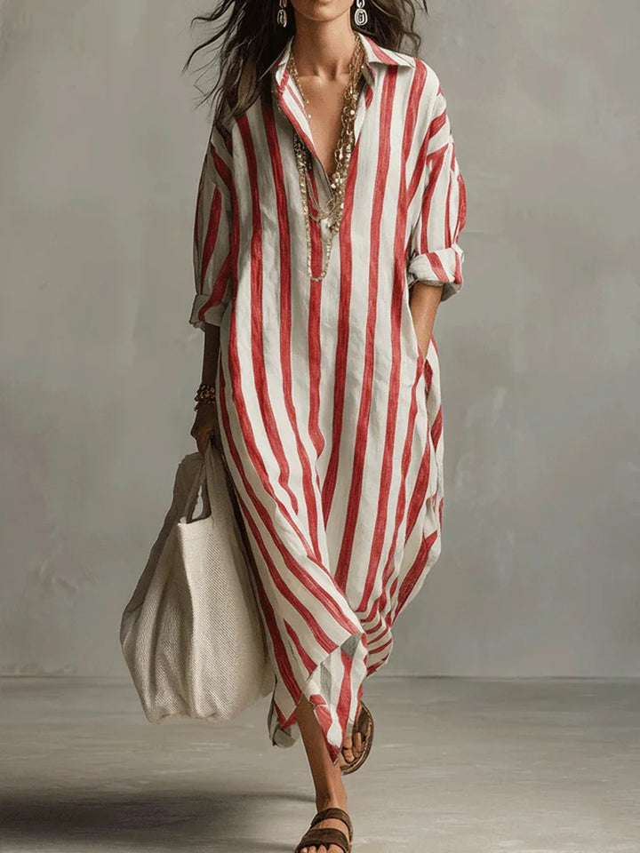 Eleni™ | Striped Airy Dress with Relaxed Elegant Fit