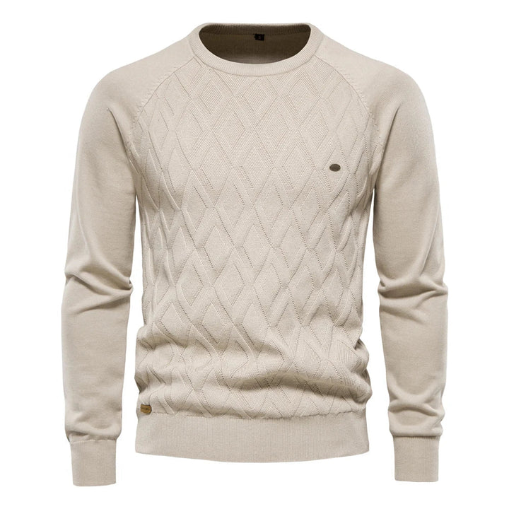 Men's Sweater with Diamond Pattern