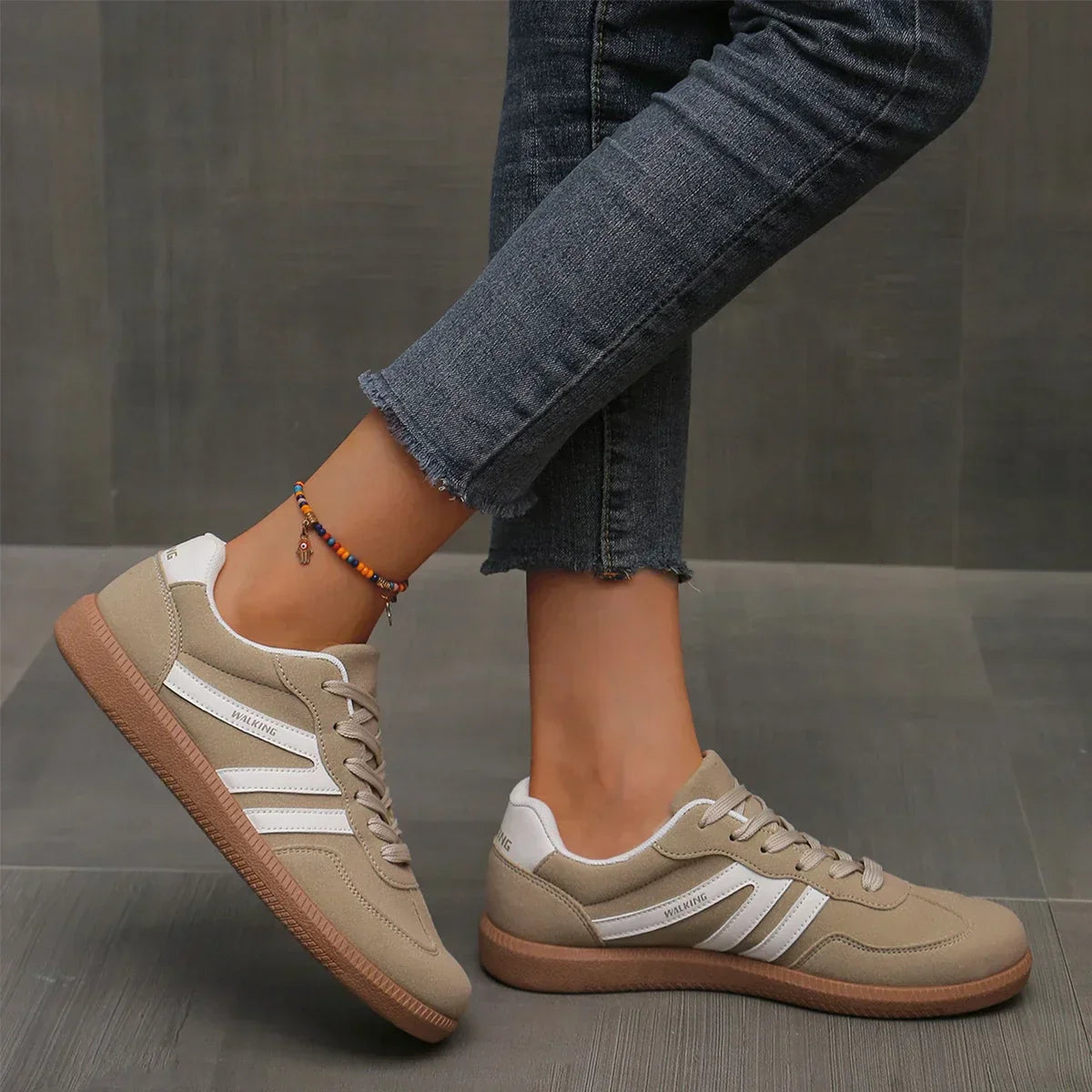 Riley| Zapatillas deportivas elásticas con estampado de leopardo para mujer