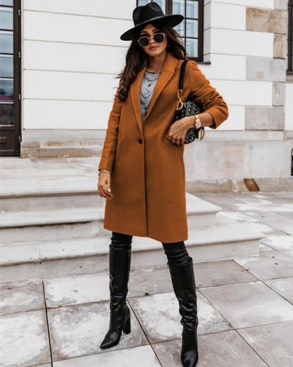 Alexis | Abrigo largo cruzado de moda para mujer