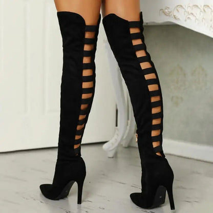 Women’s Cutout Over-The-Knee High Heel Boots